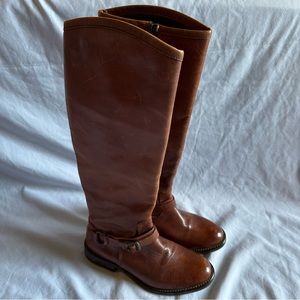 Brown all leather boots
